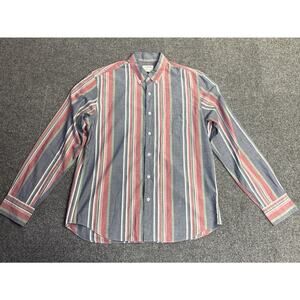 J. Crew Mens Madras Multicolor Striped Long Sleeve Button Down Retro Preppy